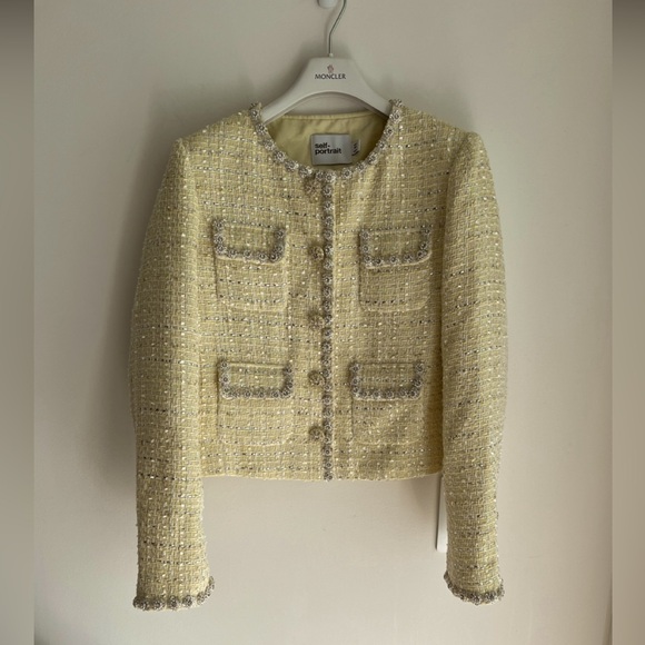 Self Portrait YELLOW BOUCLE JACKET - Picture 2 of 3
